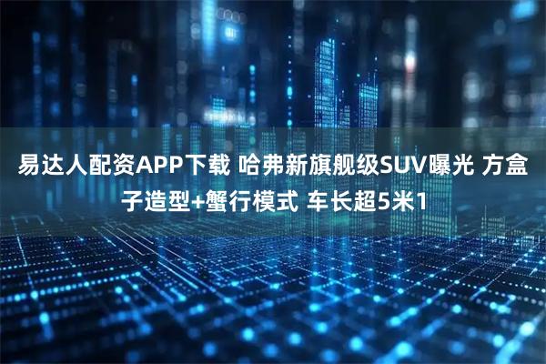 易达人配资APP下载 哈弗新旗舰级SUV曝光 方盒子造型+蟹行模式 车长超5米1