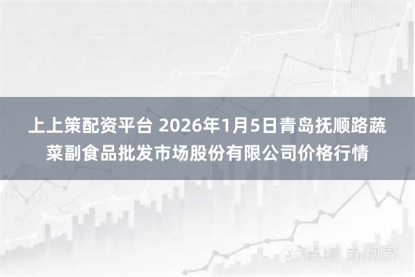 上上策配资平台 2026年1月5日青岛抚顺路蔬菜副食品批发市场股份有限公司价格行情