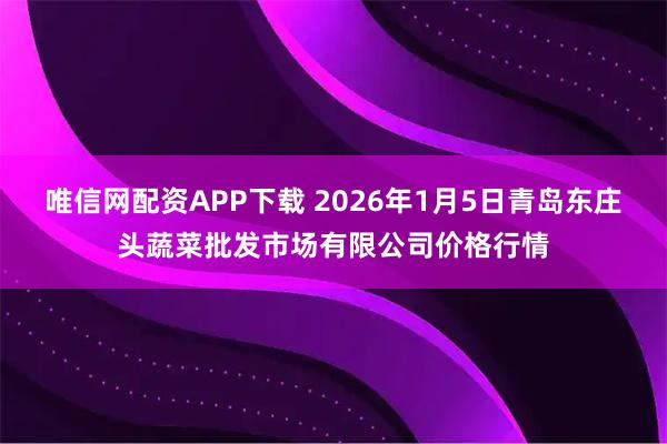 唯信网配资APP下载 2026年1月5日青岛东庄头蔬菜批发市场有限公司价格行情